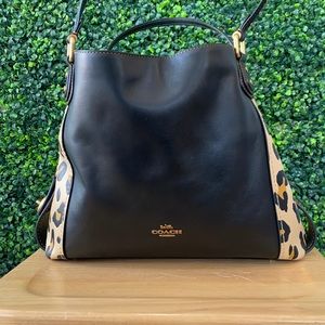 Coach Edie 2 way leopard purse
